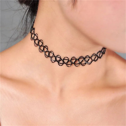 1PCS New Cute Stretch Tattoo Choker Necklace For Women Retro Gothic Tattoo Necklace Female Wedding Jewelry Girl Gift
