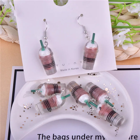 10pcs/pack Frappuccino Cup Drink Resin Charms Pendant  for DIY Earring  Keychain Bracelet Jewelry Making