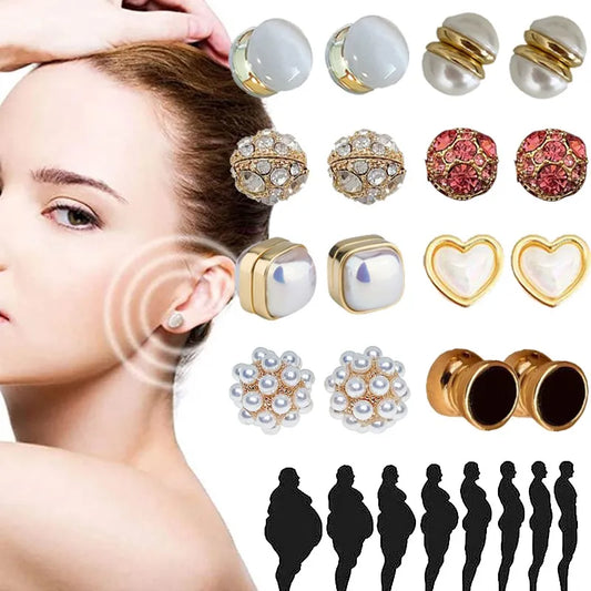 Magnetic Without Pierced Ears Clip Earrings for Women Lymphatic Drainage Detoxification Weight Loss Slimming Earrings Jewelry