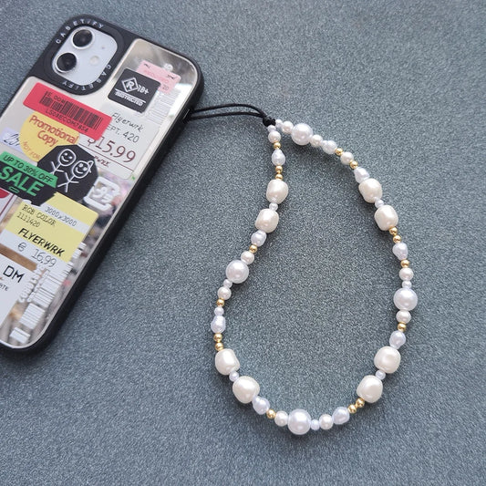 HERLOOK 2023 New White Pearl Phone Chain Y2K Style Phone Charm Ins Fashion Accessories Phone Straps Telephone Lanyard