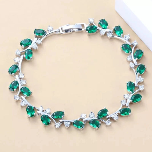 Blistering Tennis Ball Zircon Crystal Fold Over Clasp Bracelet for Women Girls Crystal Valentine's Day Jewelry Gifts