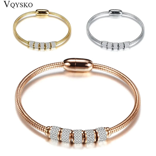 Drop shipping Fashion Woman Bracelet and Bangles With Magnetic Clasp Women Stainless Steel Bracelet Bangles Jewelry Wholesale