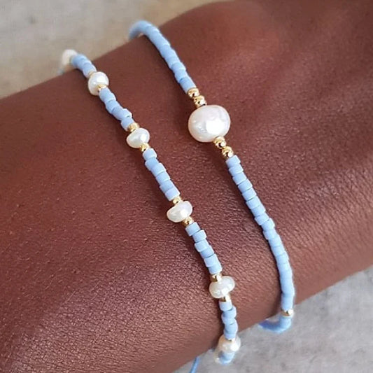 Go2boho Pearl Beaded Bracelets For Women Boho Bohemia Jewelry Glass Beads Handmade Adjustable Tiny Bracelet 2023 New In