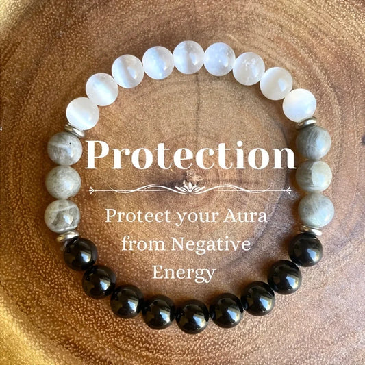 negative energy natural stone mixed bracelet protection women man family opal plat beads bangles couple gifts nana jewellery