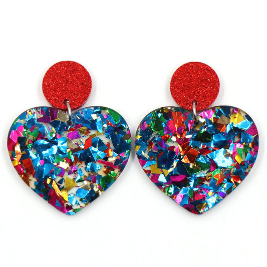 1pair New product CN Drop heart Valentine's Day  TRENDY Acrylic earrings Jewelry for women
