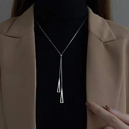 2023 Popular Geometric Sweater Box Chain Female Long Necklace For Women Adjustable Fine Jewelry Wedding Party Birthday Gift