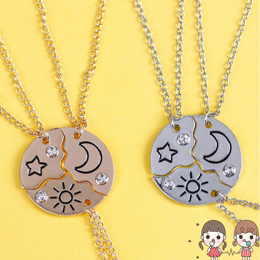 3 Piece Necklace Three-in-one Necklace For Girl Friend Friendship Pendant Matching Necklace Jewelry Birthday New Year Gift Set