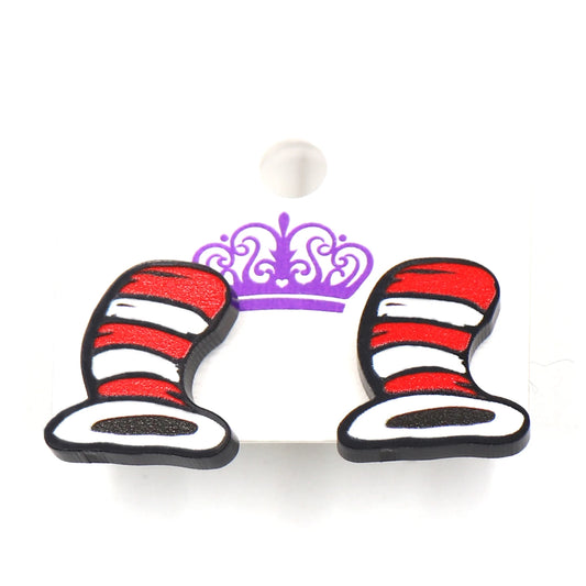 1Pair New product CN Stud earring Cartoon character hat TRENDY Teacher's Day Gift Acrylic Jewelry For women