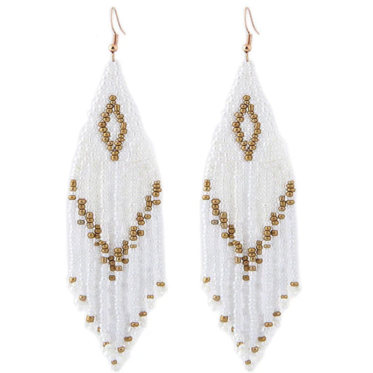 Bohemian Earrings 2023 Beads Long Earrings Ethnic Style Drop Earings Fashion Jewelry Bijoux Femme Statement Earrings