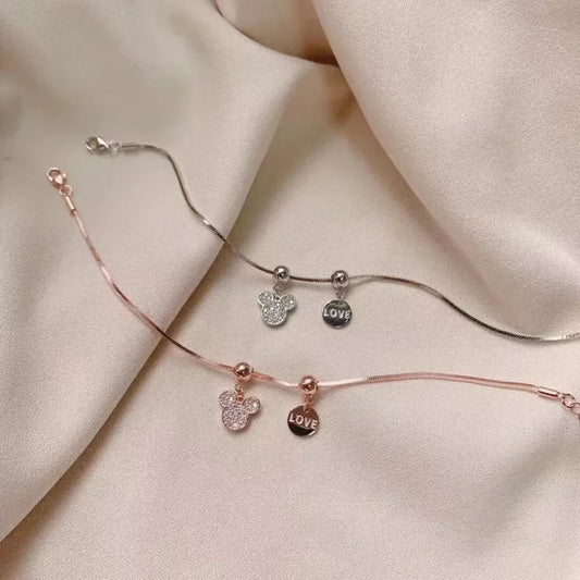 Disney Mickey Mouse Bracelet for Girls Anime Jewelry Accessories Fashion Personality Design Minnie Bracelets Women Birthday Gift