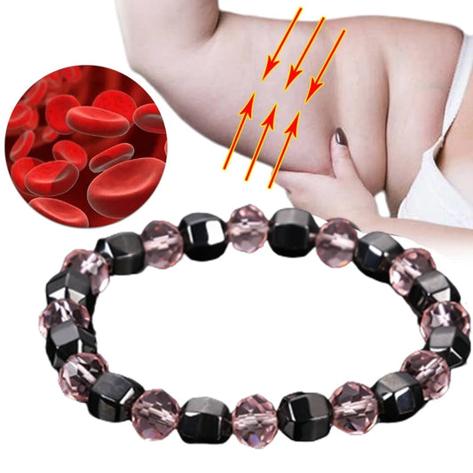 Black Obsidian Natural Magnet Bracelets Fat Relief Promote Blood Circulation Anti Anxiety Weight Loss Bracelet Women Men Jewelry