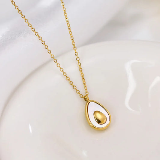 316L Stainless Steel High Sense Light Luxury French Shell Avocado Ladies Necklace Fashion Exquisite Jewelry SAN1145
