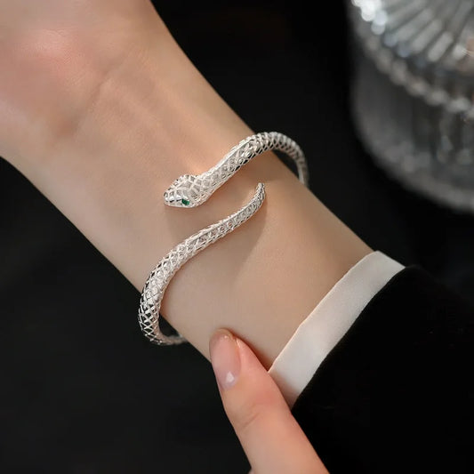 925 Sterling Silver Snake Shape Bracelet Charm Temperament Bracelet Birthday Party Gift Beautiful Jewelry for Woman Free Shippin